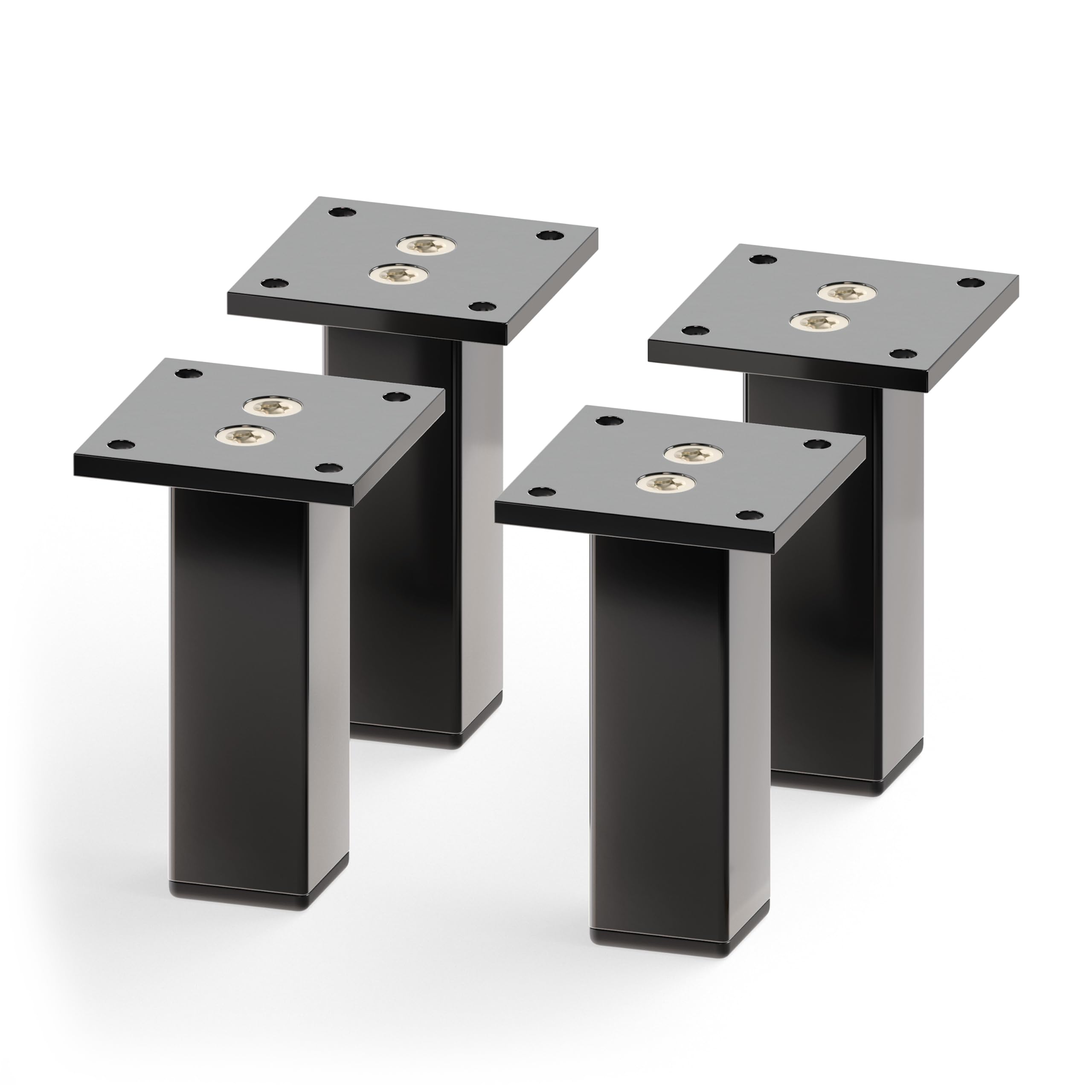 Sossai® Exklusiv small - Aluminium Möbelfüße | E3MF | 4er Set | Höhe: 100mm | Farbe: Schwarz