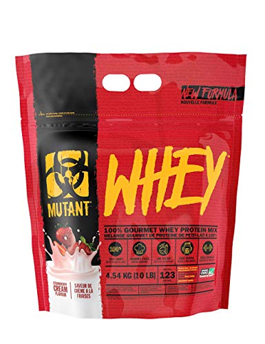 Mutant Whey | Muskelaufbauendes Molkeproteinpulver, mit Enzymen angereichert - Erdbeer-Sahne-Geschmack - 4.54 kg