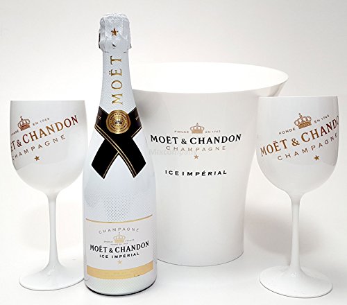 Moet & Chandon Set - Moet & Chandon ICE Imperial Champagner 75cl (12% Vol) + 2x ICE Gläser + Flaschenkühler