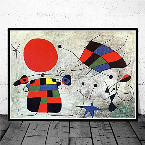 Berühmte Kunst, spanische Joan Miro, Leinwandgemälde, kreative Poster und Drucke, Wandkunst, Bilder für Kinderzimmer, Dekoration, 50 x 70 cm, rahmenlos