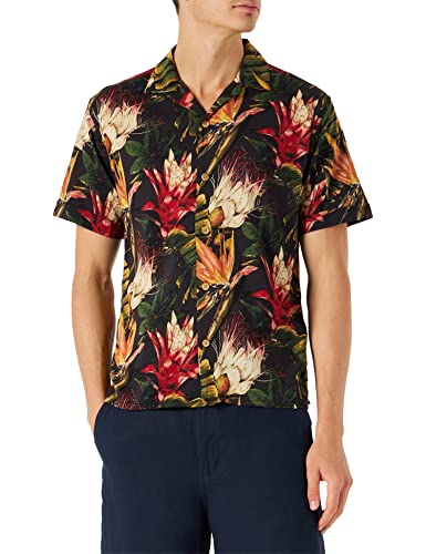 Springfield Herren Blumenmuster Hemd, bunt, XL