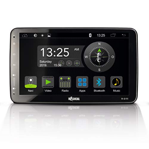 RADICAL R-D111: 1-Din Android Autoradio, Multimediasystem mit DAB+, UKW, USB, Bluetooth, WiFi/WLAN, 10,1“ Touchscreen, App-Mirroring, Mediencenter mit offenem Android 9.0 OS