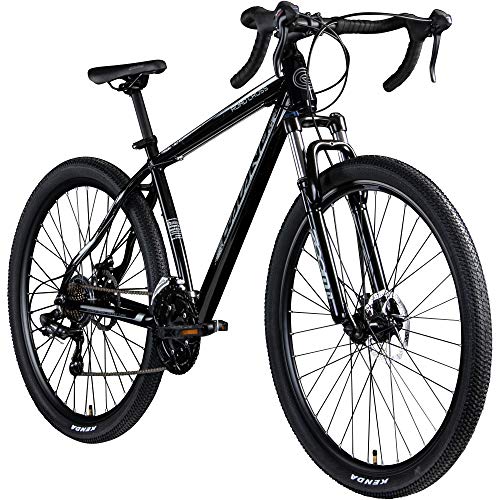 Galano Crossrad 29 Zoll Fitnessrad Fahrrad Crossbike Road Cross Rennrad Rad (schwarz/grau, 48 cm)