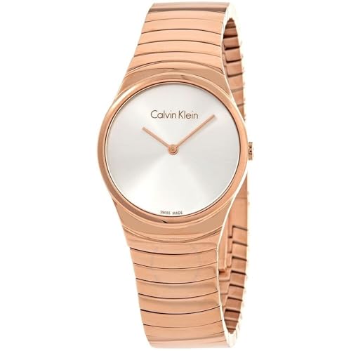 Calvin Klein Damen Analog Quarz Uhr mit Paqué or Armband K8A23646