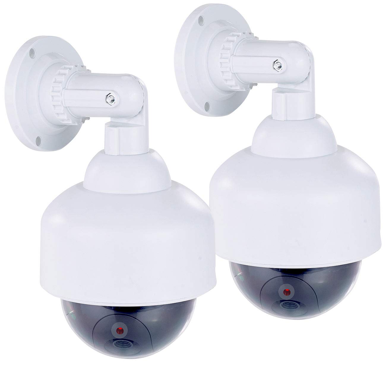 VisorTech Überwachungskameras Fake: 2er-Set Dome-Überwachungskamera-Attrappen, durchsichtige Kuppel (Überwachungs-Attrappe, Dummy-Cam)