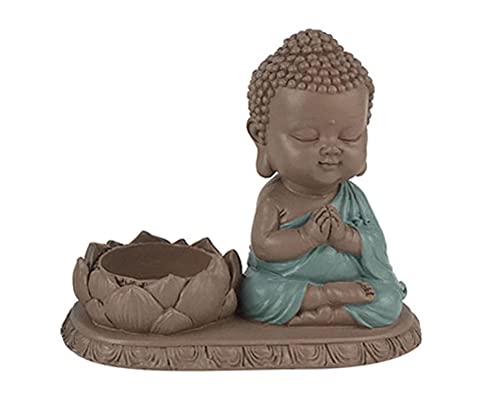 Mini-Buddha und Kerzenhalter Lotusblüte, Kollektion Baby Zen, L 13 cm