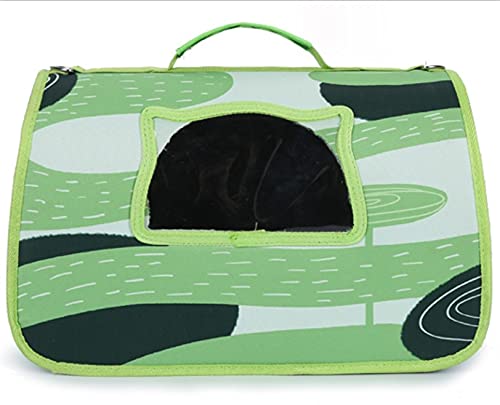 Atmungsaktive transparente mehrfarbige Haustiertasche, Netz-Design, seitlich offen, einschulterig, faltbare Tasche für Hunde und Katzen (L522922, grün)