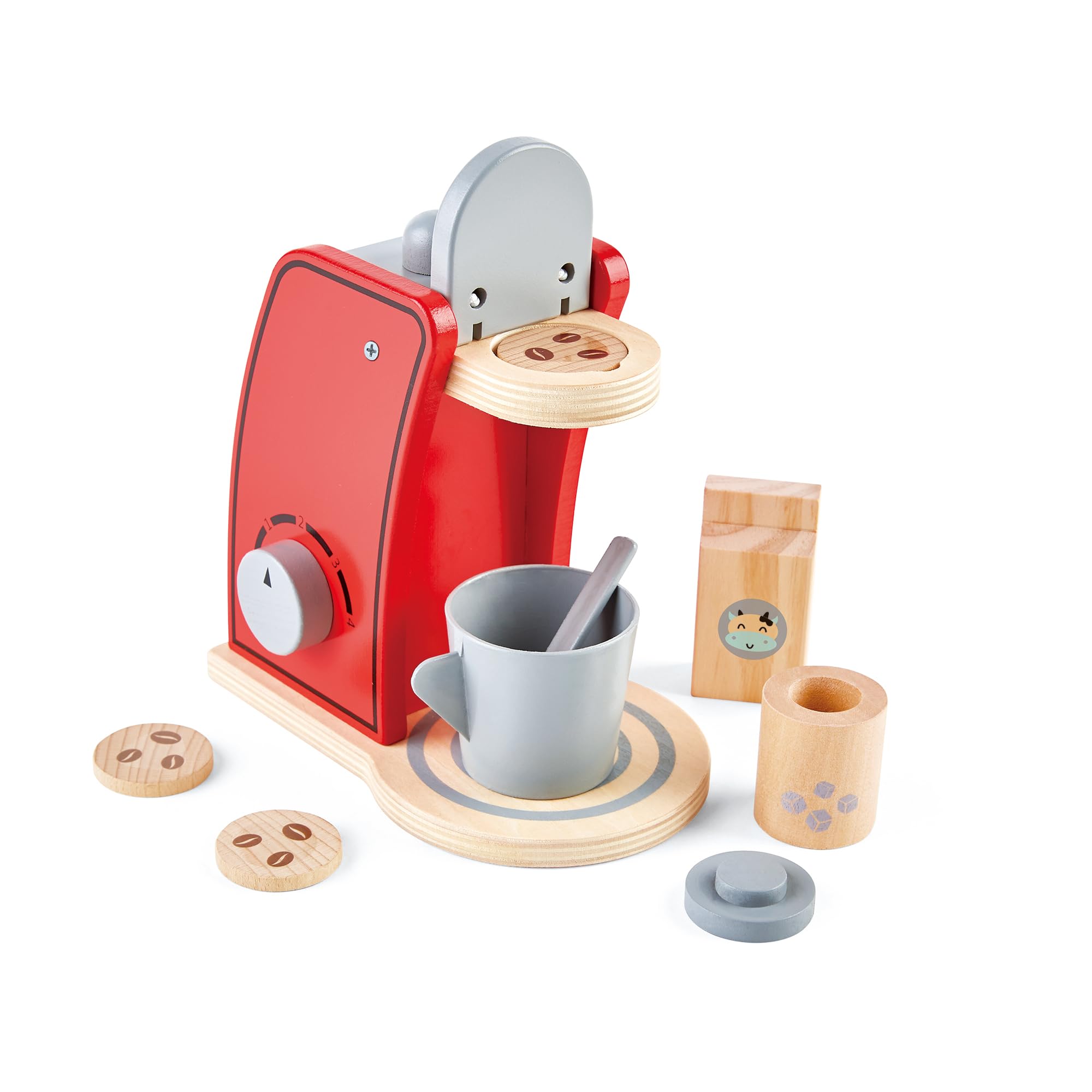 JOCCA - Holz-Kaffeemaschine mit Zubehör| Küchenzubehör für Kinder| Holzspielzeug| Espresso-Spielzeug| Kaffeemaschine Kinderspielzeug| Über 2 Jahre| Geschenke Mädchen Jungen