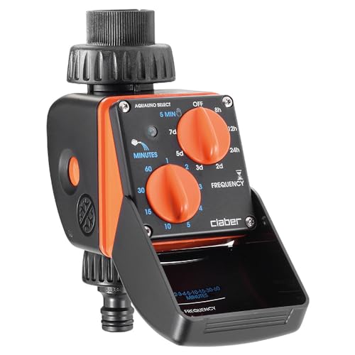 Claber 8423 Aquauno Select Elektronischer Wassercomputer, schwarz/orange/grau