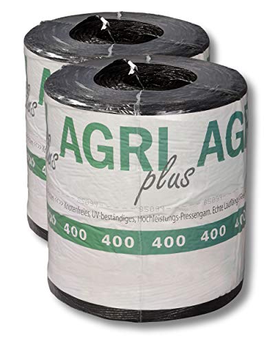 AGRI plus 1 Doppelpack Pressengarn/Erntegarn (10 kg - Für Hochdruckballen 400 m/kg, Schwarz)