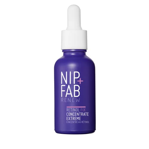 Nip+Fab Retinol Fix Concentrate Extreme 10% - Next-Generation Solution for Youthful Skin with Time-Release Complex, Bakuchiol, Peptides, and Hydration Complex, 30ml