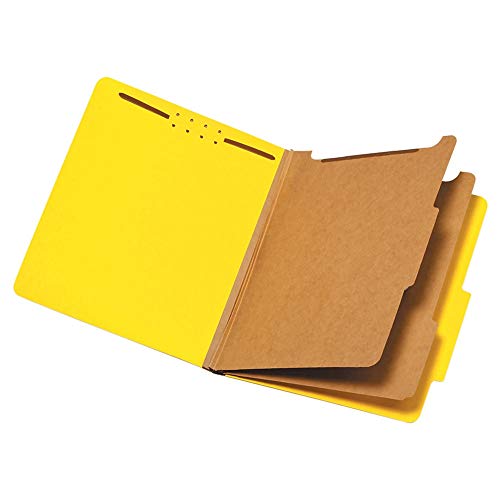 Pendaflex Classification Folders, 2 Dividers, 2" Fasteners, Letter Size, Yellow, 10/Box (24134P)