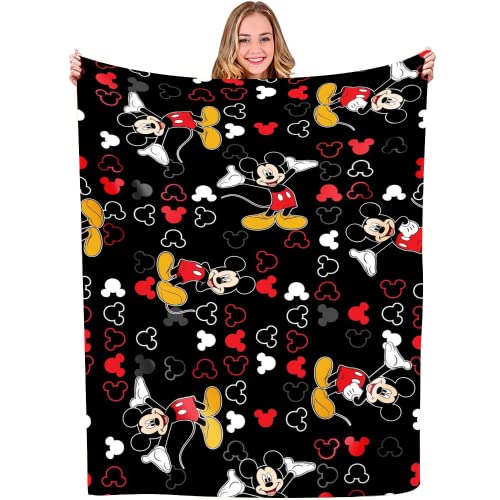 HEYBIG Kuscheldecke Kinder Mädchen Mikey,Maus Bett Decken,Cartoon Fleecedecken for Erwachsene Kinder,Minnie Personalisierte Geschenke (B,100 x 130 cm)
