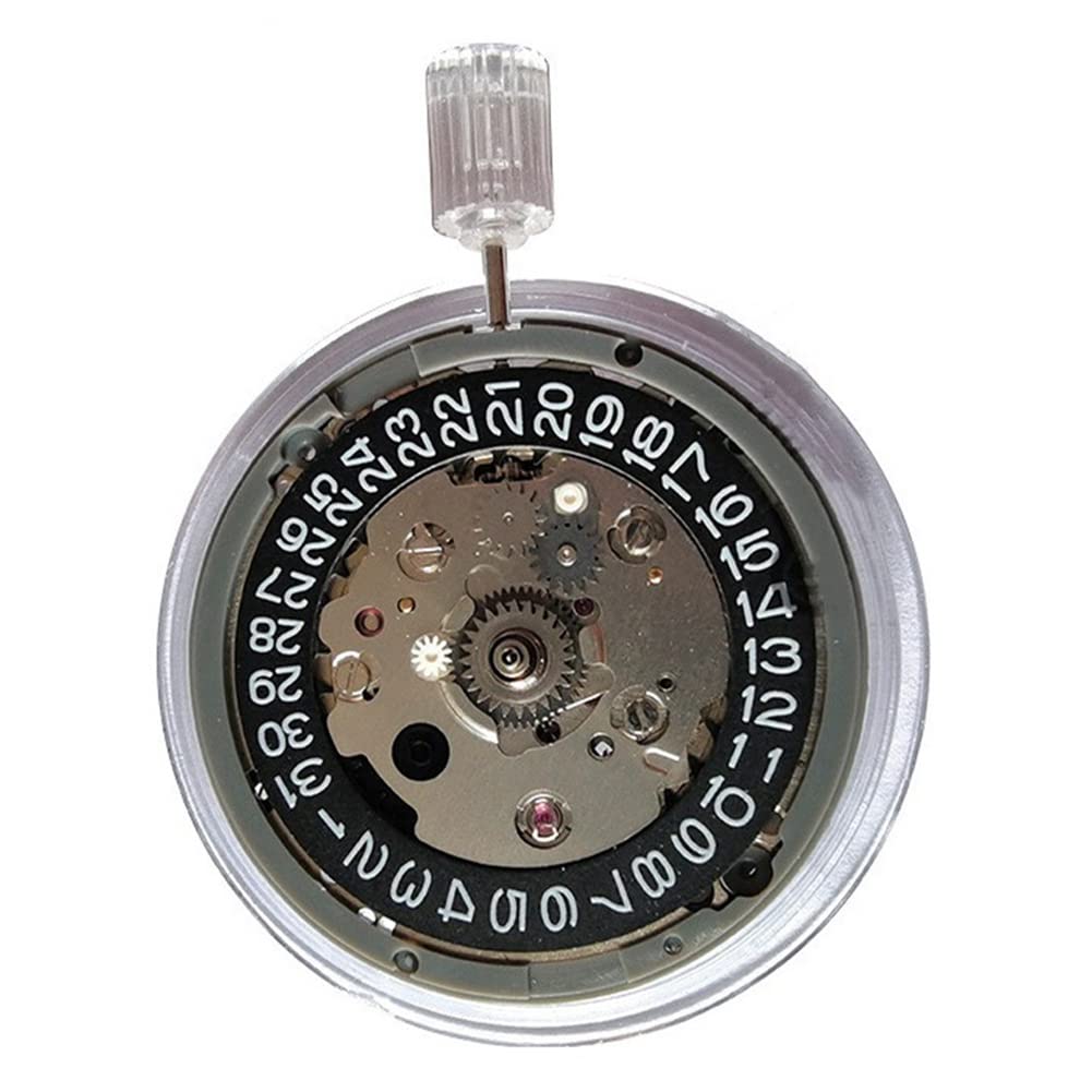 Qwertfeet Japanisches Mechanisches Uhrwerk NH34 GMT 3.0 Automatikaufzug Einfacher Kalendermechanismus Schwarz Leuchtende Datumsteile Blau
