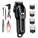 SunshineFace Professional Pet Hair Trimmer, Rechargeable Cordless Grooming Kit Low Noise Cat Dog Clippers