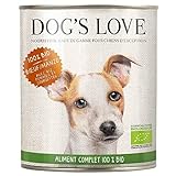 DOG'S LOVE BIO Premium Hundefutter Nassfutter Rind mit Reis, Apfel & Zucchini (6 x 200g)