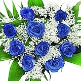 Blumenstrauß"10 echte blaue Rosen" - Langstielig - Blumen ideal zum Verschenken