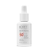 Korff 365 Protection Gesichtsserum SPF 50+, sehr hoher Sonnenschutz, 8h Feuchtigkeit, flüssige Textur, geeignet für alle Hauttypen, 30 ml