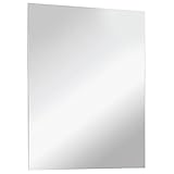 FACKELMANN Spiegel/Wandspiegel mit Befestigung/Maße (B x H x T): ca. 70 x 60 x 2 cm/hochwertiger Badspiegel/hoch und quer verwendbarer Badezimmerspiegel/Breite 70 cm