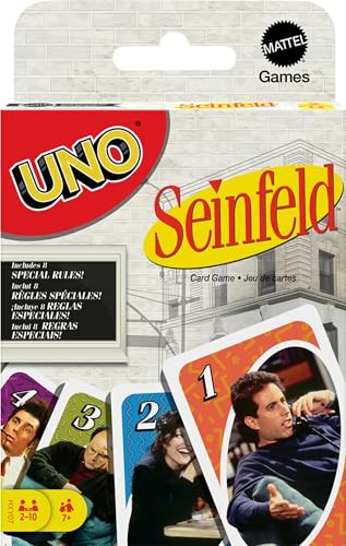 Mattel Games UNO Seinfeld Kartenspiel für Kinder, Erwachsene & Familie mit Deck & Sonderregel, inspiriert von der TV-Show