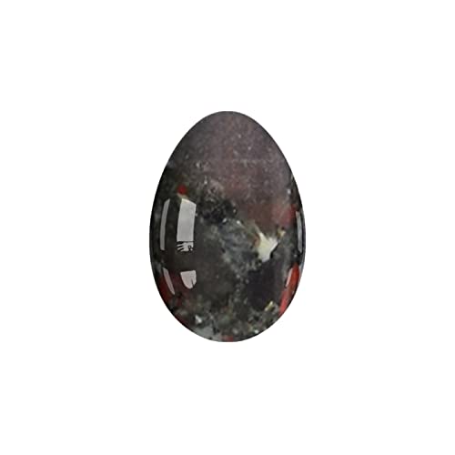 Ungebohrte Yoni-Eier, 45 x 30 mm, natürliches Rosenquarz-Massage-Ei, Obsidian-Kristall-Jade-Eier, Kegel-Übungs-Massageball, Jade-Eier (Color : Blood Stone Eggs)