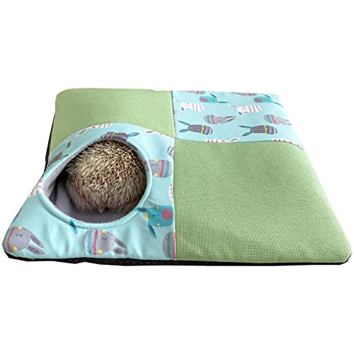 Ymid Select Fleece Kuschelsack Schlafsack Beutel Versteck Interaktive Spielmatte für Igel Hamster Ratte Frettchen Eichhörnchen Kleintier Bett (Grün)