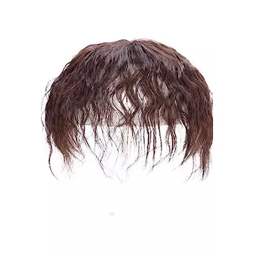 Schön Echthaar-Topper mit Pony-Topper for Frauen mit dünner werdendem Haarbezug auf der Oberseite. Haarteile for den täglichen Gebrauch Echte Perücke (Color : Brown B)