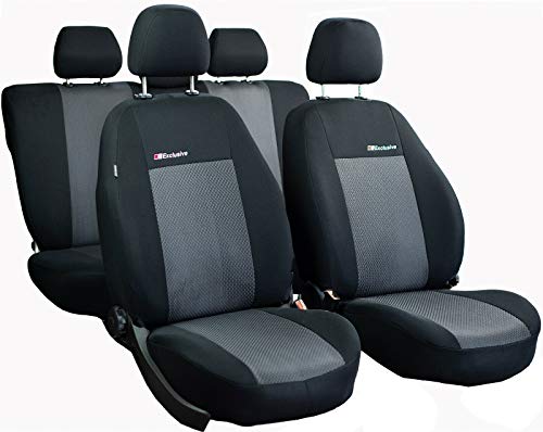 ERJOT KRE-EXC Grau Maßgefertigte Sitzbezüge kompatibel mit Ford Fiesta MK6 Schonbezüge Autositzbezüge