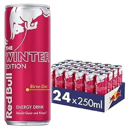 Red Bull Winter Edition Birne-Zimt, 24 x 250 ml, Dosen Getränke 24er Palette, OHNE PFAND