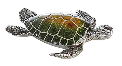 Casablanca Schildkröte Josie Poly,grün/Silber L.18cm