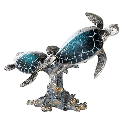 Casablanca - Schildkröten Josie Poly blau/Silber auf dunkelblauer Korallenbasis im Antikfinish
