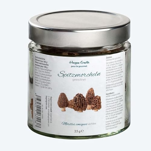 Hagen Grote Gourmet-Spitzmorcheln, 25 g im Aromaglas, hocharomatische Delikatesse