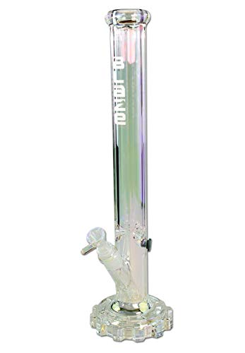 Glas Bong Gear Ice Glasbong mit Regenbogeneffekt (Klar) 45 cm/Ø 50mm / Schliff: NS 19/14 (18,8mm/14,5mm) / Wandstärke: 7mm - 420QUEENZ Bong-Kollektion