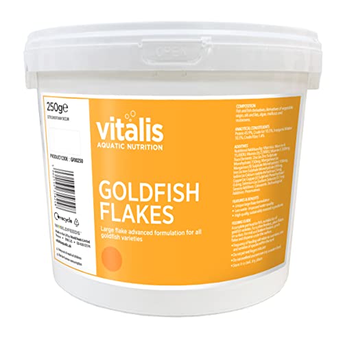 Vitalis GOLDFISCH Flakes Fischfutter Goldfischfutter - Flockenfutter für alle Goldfische und Kaltwasserfische sowie kleinere Teichfische - Teichfutter Hauptfuttermittel Futter für Fische