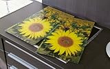 2er Set Herdabdeckplatten"Sonnenblumen"