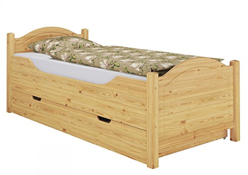 Erst-Holz® Seniorenbett extra hoch Bettkasten 100x200 Kiefer Holzbett Einzelbett Gästebett 60.40-10 S4