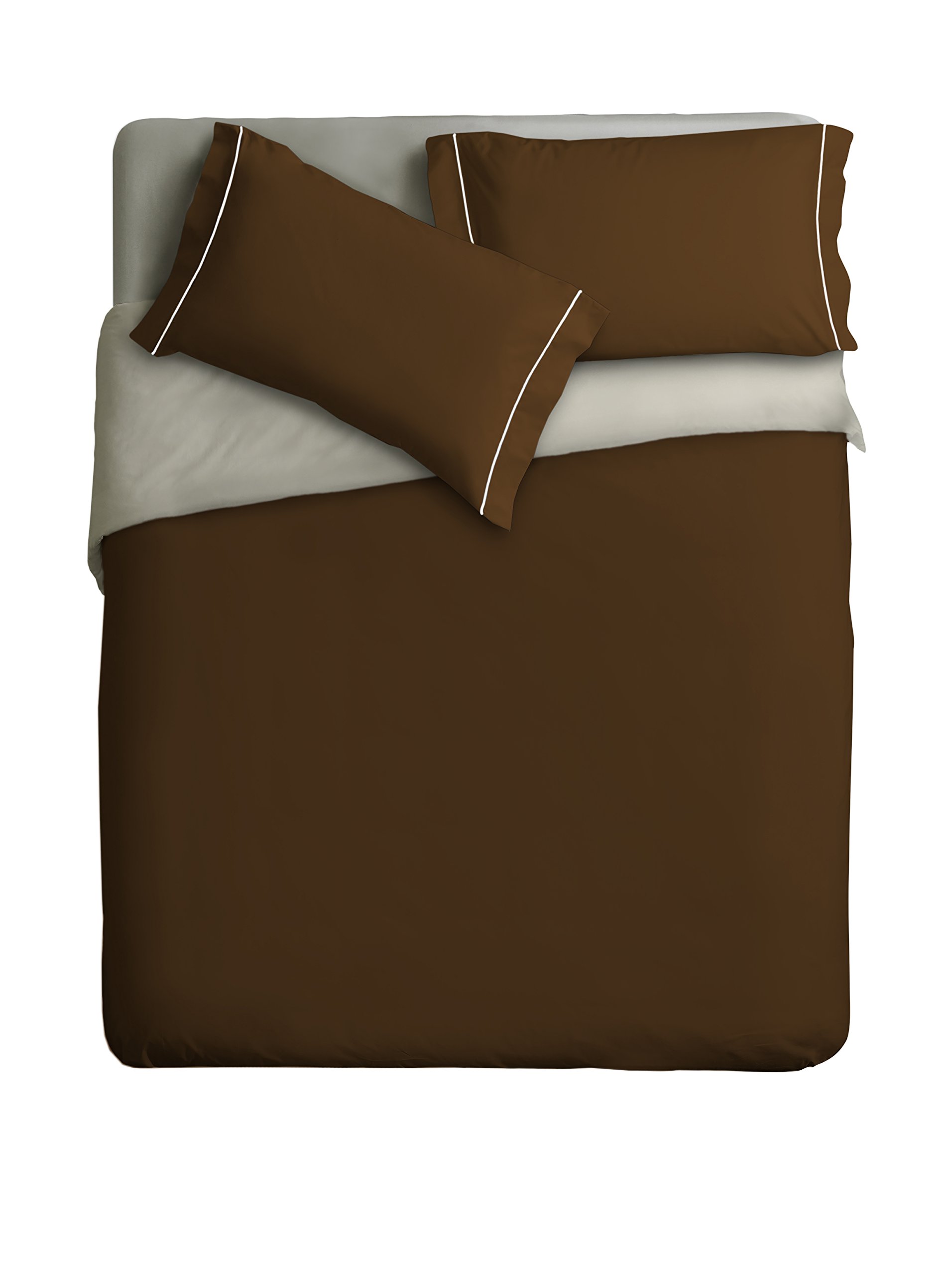 Ipersan zweifarbig Bettbezug Kaffee/beige cm. 255x240