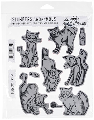 Stampers Anonymous Tim Holtz Stempel, 17,8 x 21,6 cm, Katzenmotive