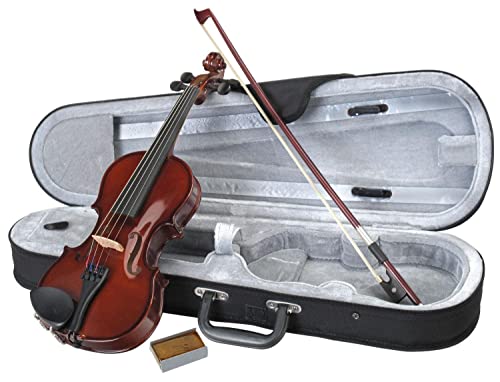 Classic Cantabile Student Violinenset 1/8 (Einsteiger/Schülerinstrument, Geige, Boden & Zargen aus Ahorn, Massive Fichtenholz Decke, Ahorn Steg, Inkl. Etui, Bogen und Kolofonium)