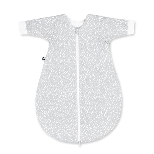 Julius Zöllner Baby Winterschlafsack aus 100% Jersey Baumwolle, Größe 86, Standard 100 by OEKO-TEX, made in Germany, Tiny Squares Grey