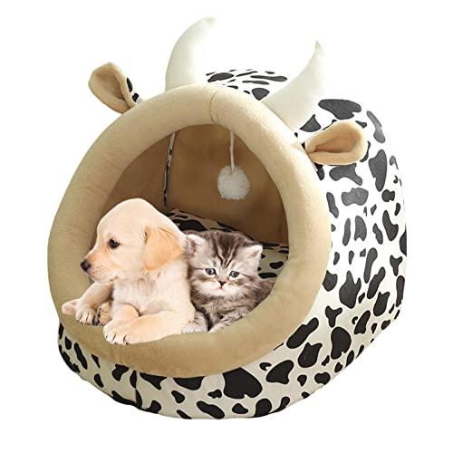 Pet Bed House Halboffenes Katzenbett für Hauskatzen oder kleine Hunde Katzenzelt mit herausnehmbarem, waschbarem, gepolstertem Welpen-Kätzchen-Kaninchen-rutschfestem, wasserabweisendem Boden