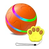 Flcivsh Interaktives,Intelligentes Elektrisches Haustier, Automatisch Rollender Ball, Katzen- und für Welpen/Kleine Bis Mittelgroße Hunde mit Fernbedienung-A