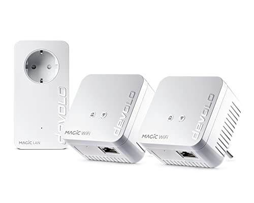 devolo Magic 1 WiFi mini: Kompaktes Multiroom Kit für zuverlässiges raumübergreifendes WLAN einfach via Stromleitung durch Wände und Decken, Mesh, G.hn-Technologie, Gäste-WLAN