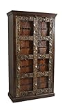 SIT-Möbel Almirah 5164-30 kolonialer Schrank, zwei Türen, recyceltes Holz, Metallapplikationen, 100x45x180 cm