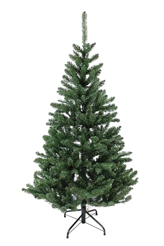 Künstlicher Weihnachtsbaum PVC mit Metallständer Tannenbaum Gute Qualität Klappsystem Christbaum Kunstbaum (150 cm)