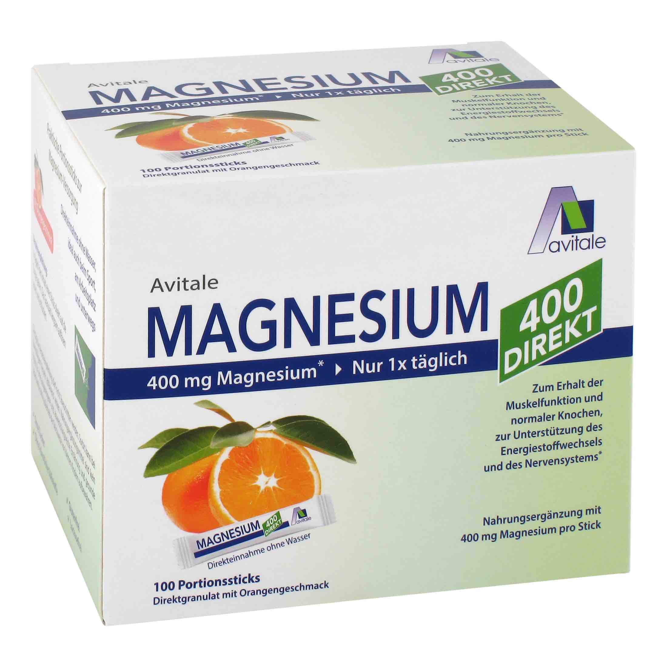 Avitale Magnesium 400 direkt Orange - Direktgranulat zur Einnahme ohne Wasser, 210 g
