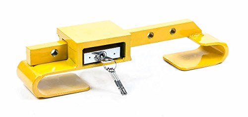 LKW Containerschloss aus gehärtetem Stahl, Diebstahlschutz, inklusive Bügelschloss, 4 Schlüssel, 2-teilig, Farbe Gelb