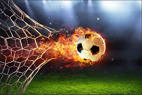 Muralo Fototapete Fußball in Flammen 180x270 Vlies optisch kreativ Fußball - 1384322444