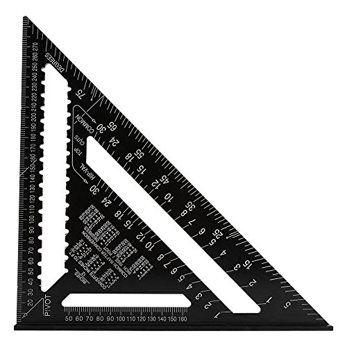 Estink Dreieck-Lineal, Präzisions-Messwerkzeug für Schreiner, quadratisch, Dreieck-Form, Aluminiumlegierung, 12 Zoll