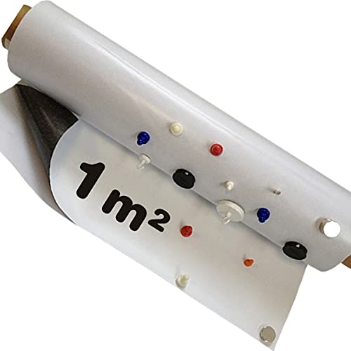 Eisenfolie Ferrofolie selbstklebend weiß matt - 0,8mm x 1m x 1m - mit Premium-Kleber, flexibler Haftgrund für Magnete